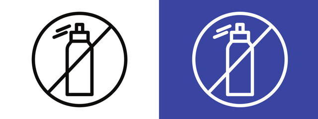 No Spray Can Allowed Sign for Vandalism Prevention, Restricted Items, and Safety Notices Illustrations