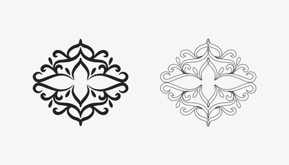 Vector hand drawn line art illustration.