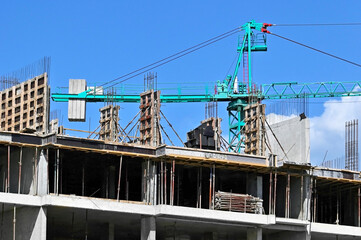 Construction site with crane