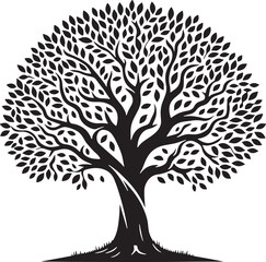 Obraz premium Minimalist Tree Silhouette Illustration Design