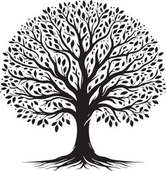 Obraz premium Minimalist Tree Silhouette Illustration Design