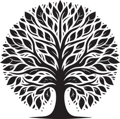 Obraz premium Minimalist Tree Silhouette Illustration Design
