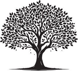 Obraz premium Minimalist Tree Silhouette Illustration Design