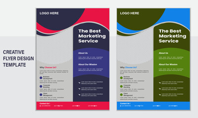 Obraz premium A bundle of 8 templates of a A4 flyer template. Cover modern layout annual report, poster, more color and modern design. Creative modern bright concept more shapes.