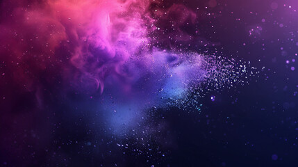 Fototapeta premium Vibrant abstract depiction of a cosmic dust cloud in hues of purple, pink, and blue