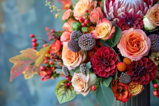 Creating a Thanksgiving floral arrangement with cozy, seasonal hues.