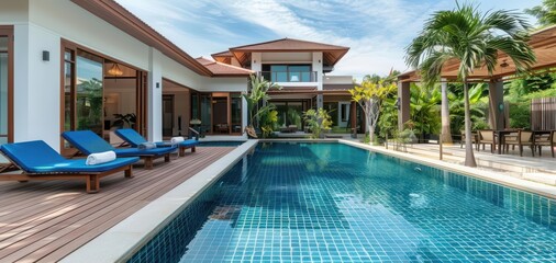 Fototapeta premium Designer Villa Poolside