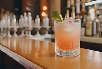 Сocktail en gros plan sur le bar