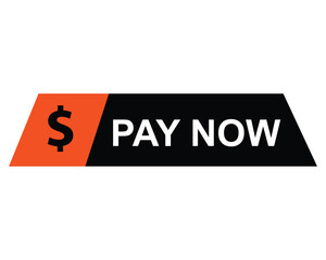 pay now button on white background. pay now button sign