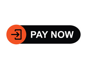 pay now button on white background. pay now button sign