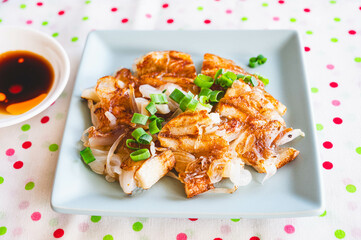 玉ねぎとちくわのチヂミ