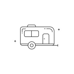 Camper Recreational, RV, Camper Van, Motorhome, Road Trip, Travel Trailer, Camping Vehicle Vector Icon Design
