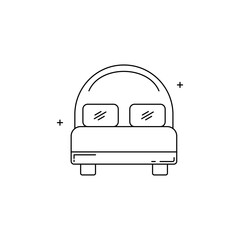 Bedroom Bed, Sleeping, Bedroom Furniture, Mattress, Bed Frame, Bedtime, Resting, Sleep Comfort, Bedding Vector Illustration Icon Design