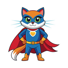 Superhero Cat, Cartoon Cat Character 