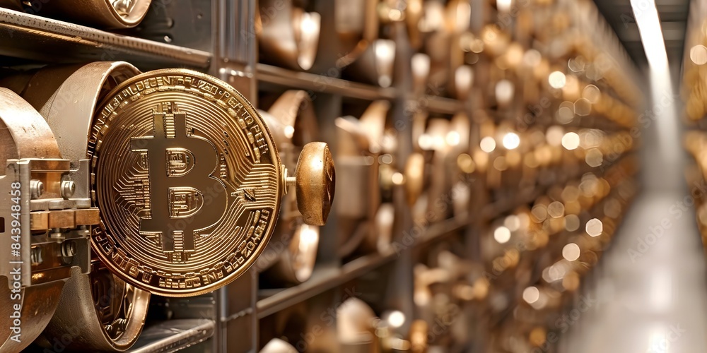 Aufkleber exploring the concept of bitcoin cold storage security with space for banner text. concept bitcoin, 