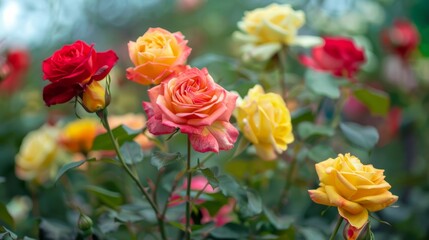 Obraz premium Picture of a beautiful time lapse blooming roses close up, in a variety of colors