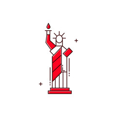 Statue of Liberty, New York Landmark, Liberty Island, American Symbol, National Monument Vector icon Design
