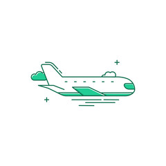 Aeroplane, Air Travel, Commercial Flight, Aviation Icons, Airplane Journey, Flight Icons, Airline Travel, Passenger Plane, Flight Route, Aircraft Vector Illustration Icon Design