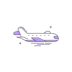 Aeroplane, Air Travel, Commercial Flight, Aviation Icons, Airplane Journey, Flight Icons, Airline Travel, Passenger Plane, Flight Route, Aircraft Vector Illustration Icon Design