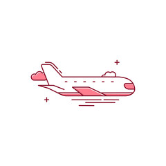 Aeroplane, Air Travel, Commercial Flight, Aviation Icons, Airplane Journey, Flight Icons, Airline Travel, Passenger Plane, Flight Route, Aircraft Vector Illustration Icon Design