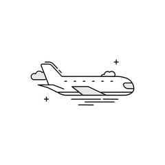 Aeroplane, Air Travel, Commercial Flight, Aviation Icons, Airplane Journey, Flight Icons, Airline Travel, Passenger Plane, Flight Route, Aircraft Vector Illustration Icon Design