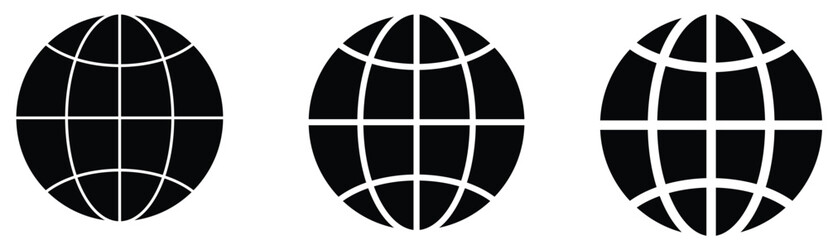 World icon - vector. Website icon. web icon , www icon. Simple line globe icon. vector illustration. eps 10