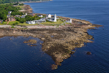 Aerial view of Toward Point Lighthouse near Dunoon in Argyll and Bute