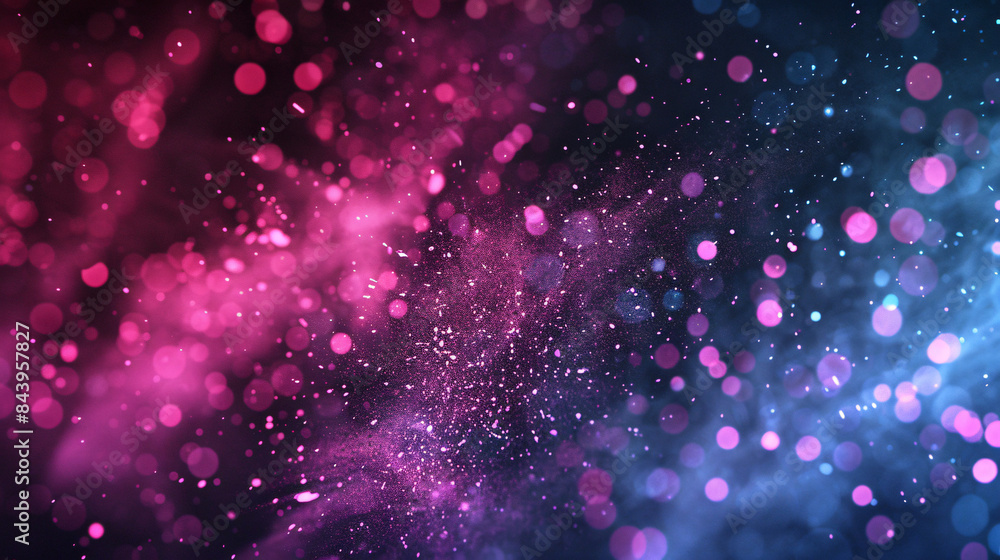 Poster dynamic abstract background with floating pink and blue particles