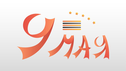 Abstract May 9 Victory Day In Russian Holiday Celebrate St. George Ribbon Background Frame Vector Design Style Banner Party Invitation Web Poster Flyer Stylish Brochure, Greeting Card Template