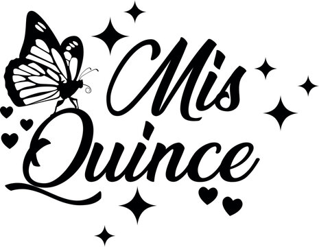 Mis Quince SVG Cut File for Cricut and Silhouette, EPS Vector, DXF , PNG , JPEG , Zip Folder