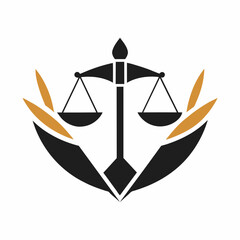 A minimalist unique law firm logo icon vector illustration 