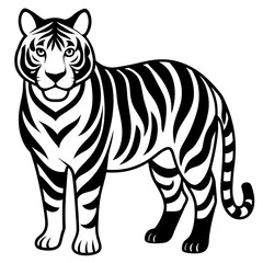 Tiger vector silhouette on white background