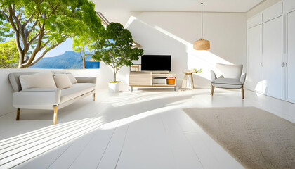 Naklejka premium A comfortable living room that is ready to welcome guests into the house.