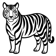 Tiger vector silhouette on white background