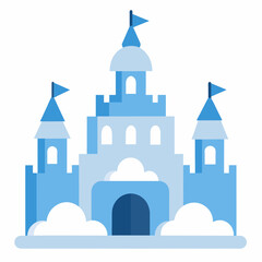 snow castle made of snow vector illustration 