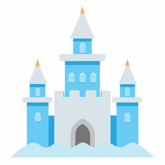 snow castle made of snow vector illustration 