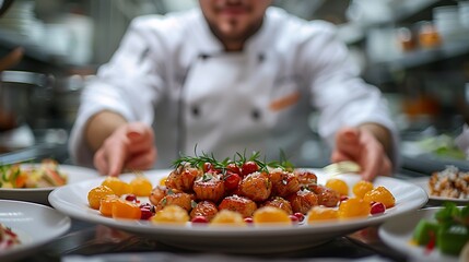 chef being celebrated with a culinary award for their gourmet dishes at a restaurant