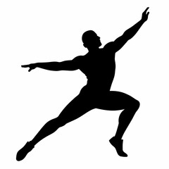 A man stretching his body vector silhouette on white background  