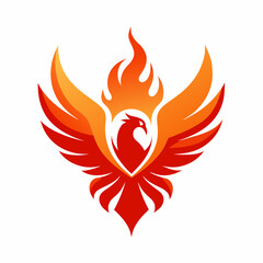 Phoenix rising from flames or ashes, symbolizing resilience, transformation vector illustration