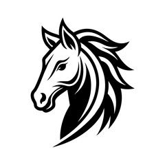 Minimalist Horse head logo vector illustration