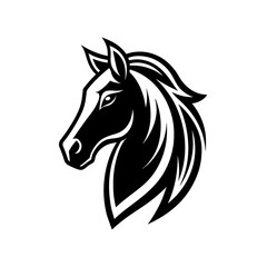 Minimalist Horse head logo vector illustration