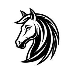 Minimalist Horse head logo vector illustration