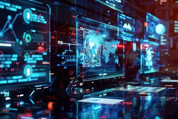 Cyber Threat Intelligence Concept - Collection and Analysis of Information about Ongoing and Potential Cyber Attacks - 3D design