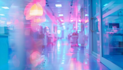 Abstract blurred image of hospital staff