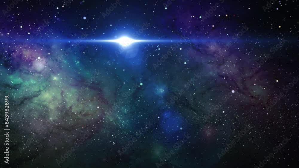 Poster deep space colorful nebula and stars are moving. galaxy universe abstract science fiction background