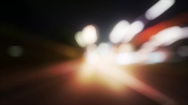 Abstract 3D animation with vibrant, blurred neon lights in motion, creating a dynamic and colorful bokeh effect against a dark background. Perfect for modern, energetic visuals.