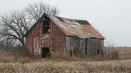 Obraz premium A Decrepit Rural Barn