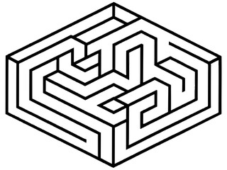 An abstract line drawing of a maze