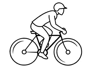 Obraz premium A simple line drawing of a person riding a bicycle