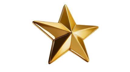 Obraz premium 3D golden star isolated on transparent background